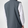 Back view of light grey Men's Softshell Vest ¨C clean, streamlined silhouette with minimalist design and flexible fit.