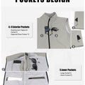 8-pocket system: 4 outer (2 zip handwarmer , 2 chest), 4 inner, maximizing storage in sage green Men's Softshell Vest.