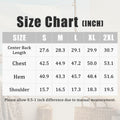SUSCLUDE vest size chart (inches): center back length, chest, hem, shoulder, with 0.5¨C1" manual measurement tolerance.
