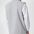 Back view of white grey Men's Softshell Vest ¨C clean, streamlined silhouette with minimalist design and flexible fit.