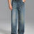 Mens Wide Leg Jeans — Sword Tab & Inner Drawstring