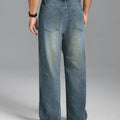 Mens Wide Leg Jeans — Sword Tab & Inner Drawstring