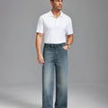 Mens Wide Leg Jeans — Sword Tab & Inner Drawstring