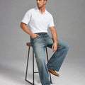Mens Wide Leg Jeans — Sword Tab & Inner Drawstring