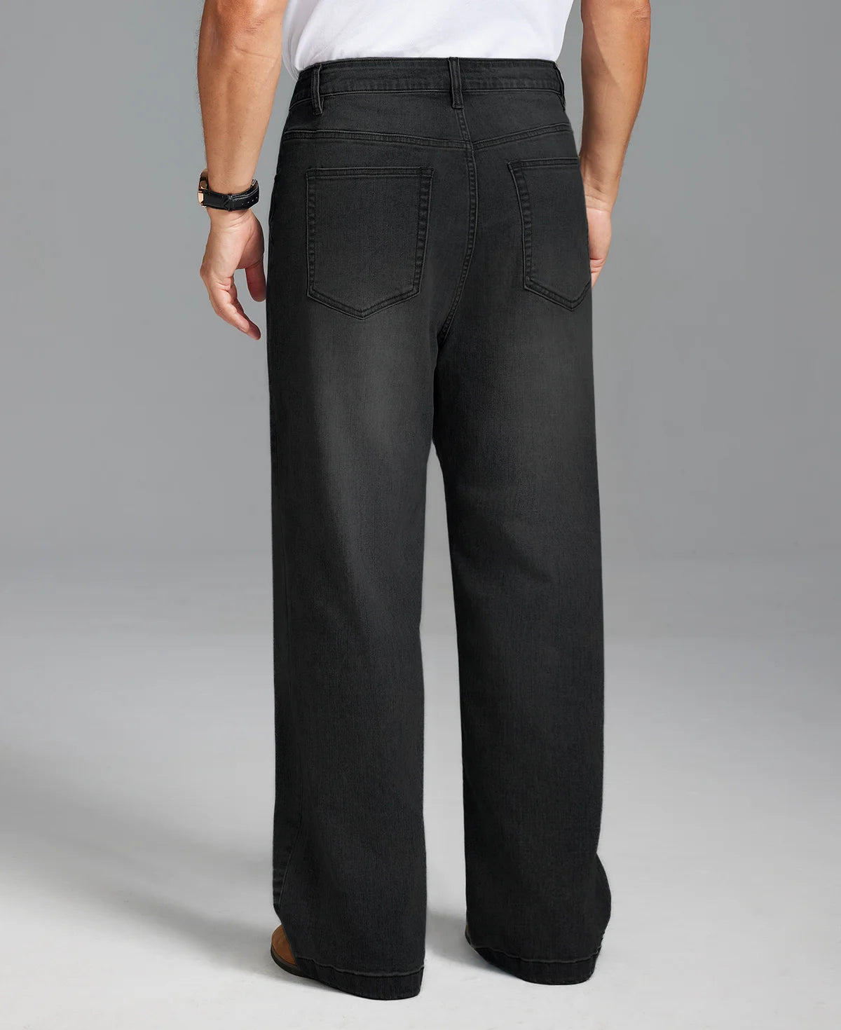 Mens Wide Leg Jeans — Sword Tab & Inner Drawstring
