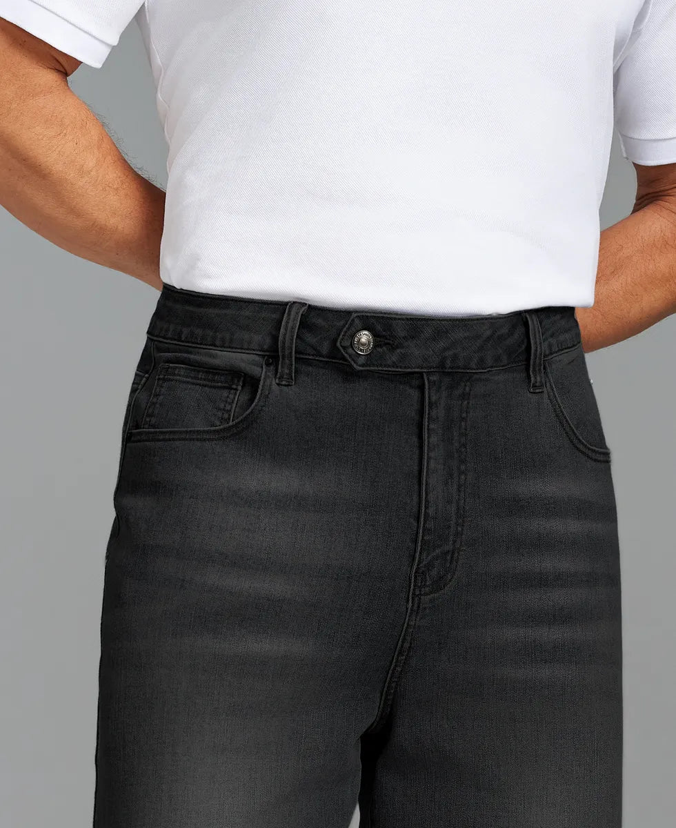 Mens Wide Leg Jeans — Sword Tab & Inner Drawstring