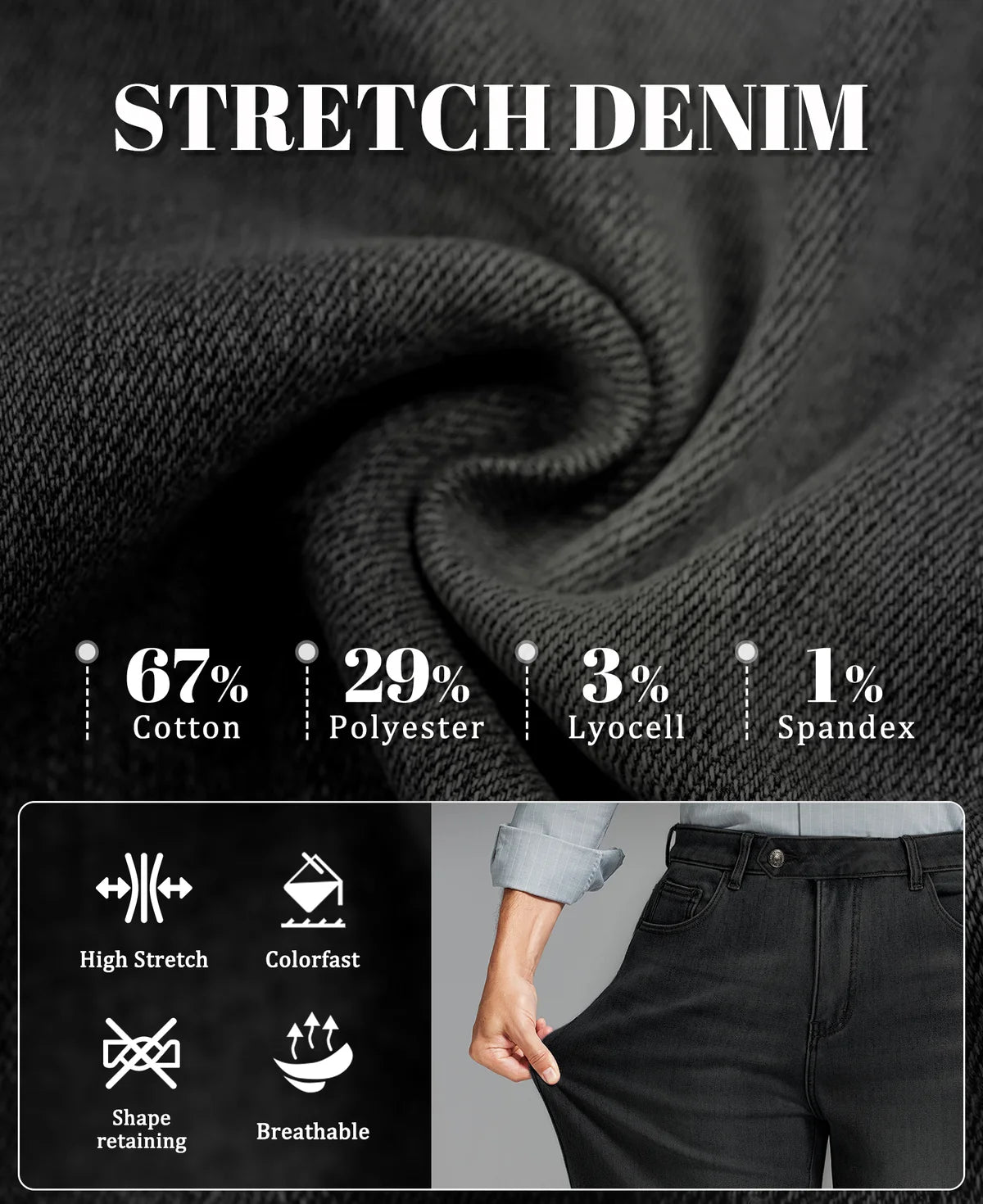 Mens Wide Leg Jeans — Sword Tab & Inner Drawstring