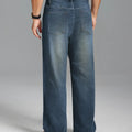 Mens Wide Leg Jeans — Sword Tab & Inner Drawstring