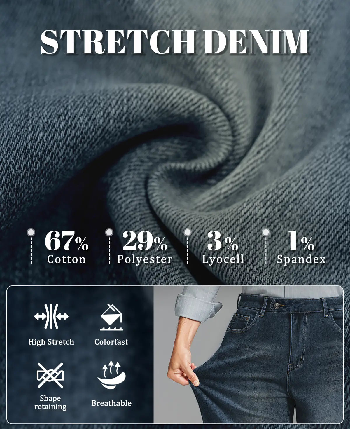 Mens Wide Leg Jeans — Sword Tab & Inner Drawstring