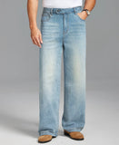 Mens Wide Leg Jeans — Sword Tab & Inner Drawstring