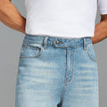 Mens Wide Leg Jeans — Sword Tab & Inner Drawstring