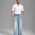 Mens Wide Leg Jeans — Sword Tab & Inner Drawstring