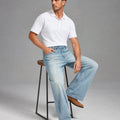 Mens Wide Leg Jeans — Sword Tab & Inner Drawstring
