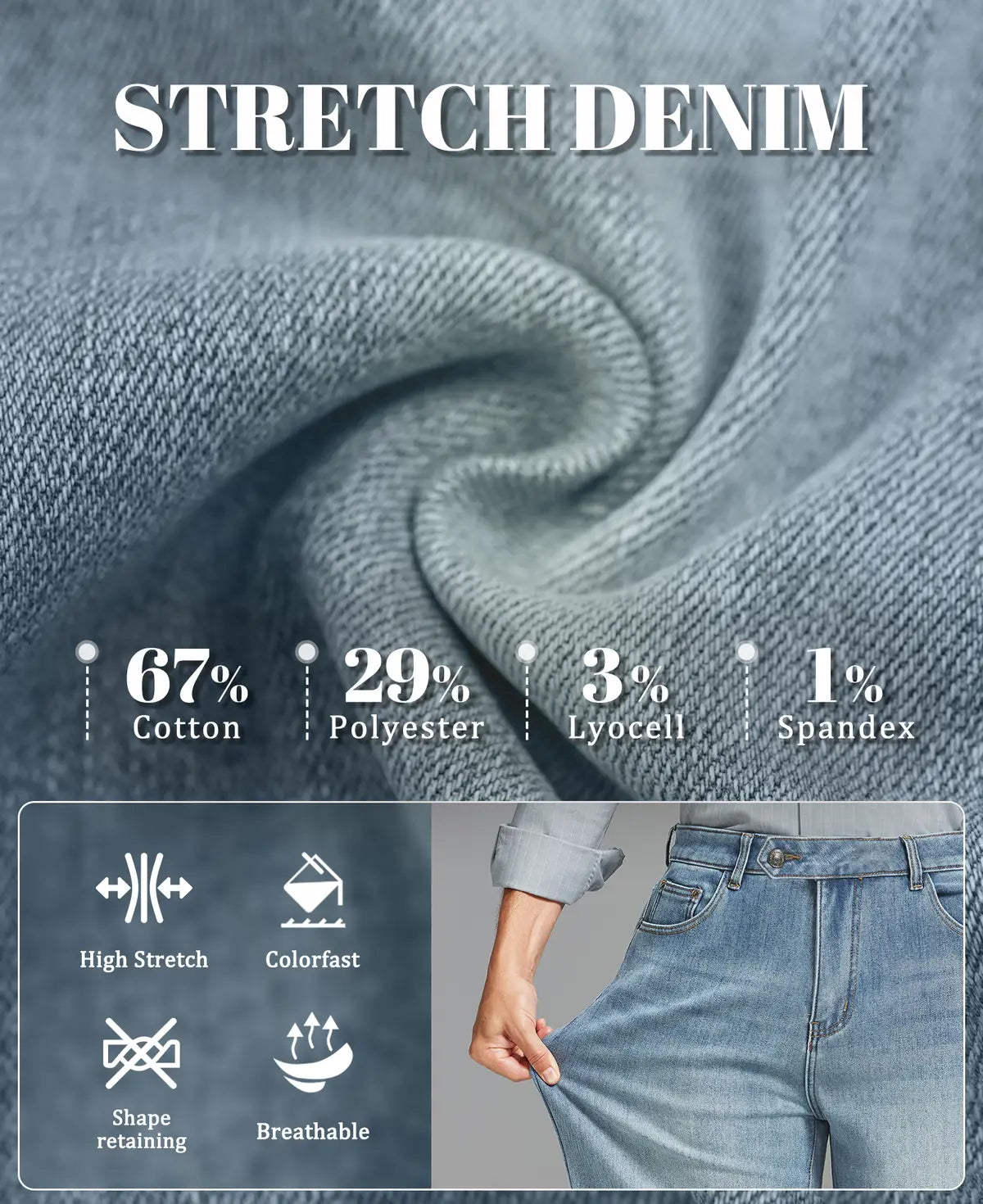 Mens Wide Leg Jeans — Sword Tab & Inner Drawstring