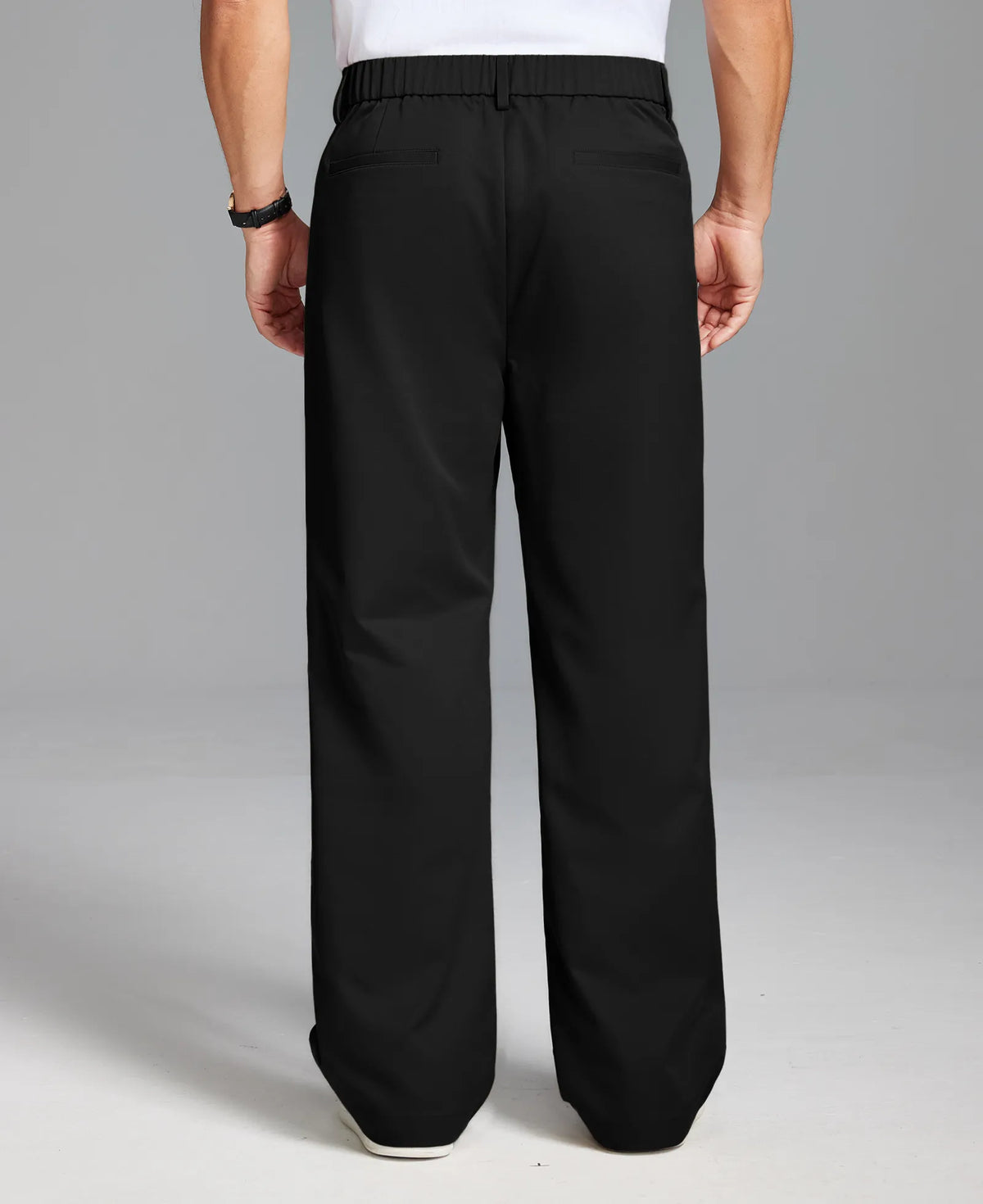 Men's Baggy Wide Leg Pants — Pleated & Elastic Waist
