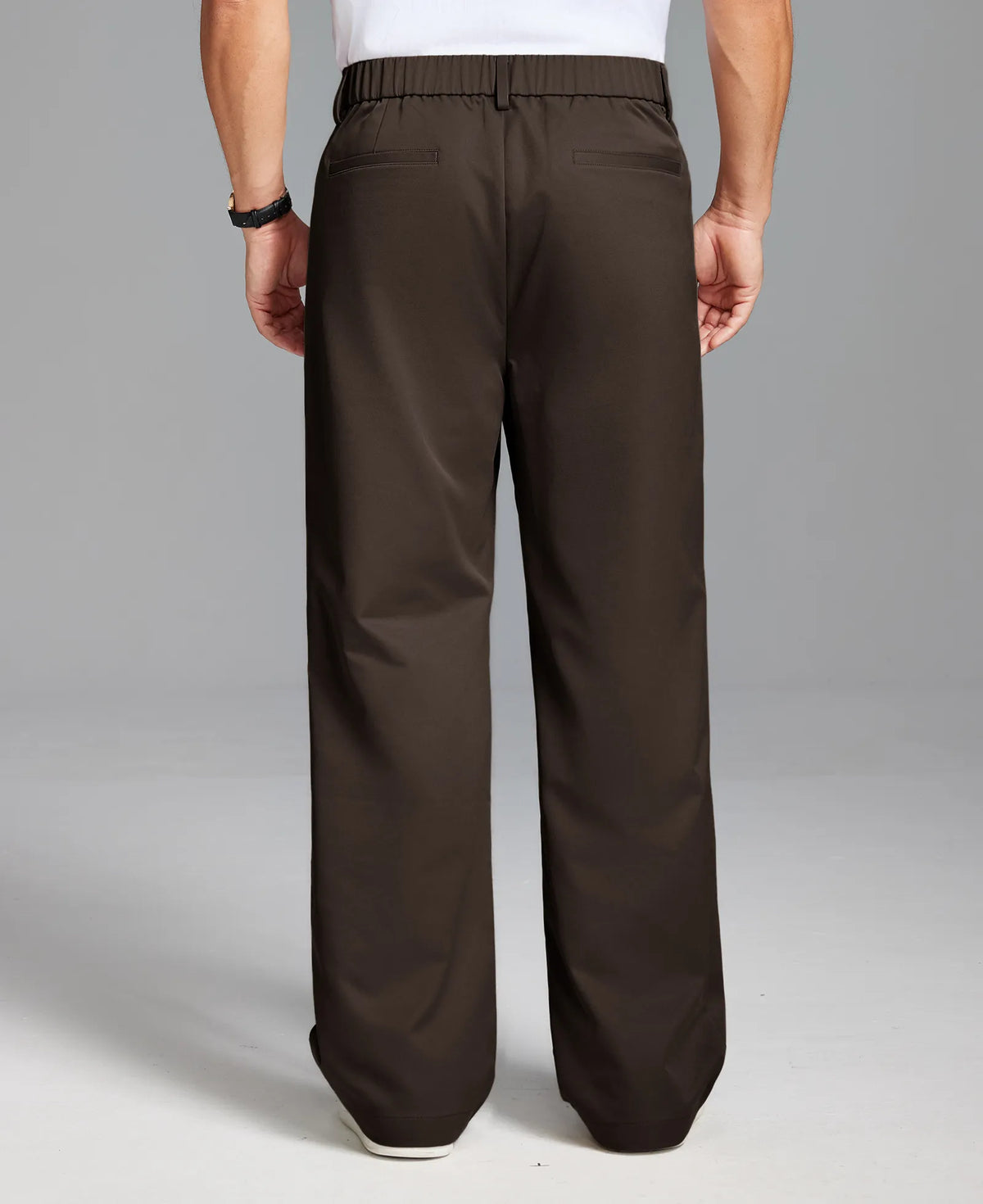 Men's Baggy Wide Leg Pants — Pleated & Elastic Waist
