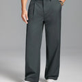 Men's Baggy Wide Leg Pants — Pleated & Elastic Waist