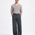 Men's Baggy Wide Leg Pants — Pleated & Elastic Waist