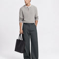 Men's Baggy Wide Leg Pants — Pleated & Elastic Waist