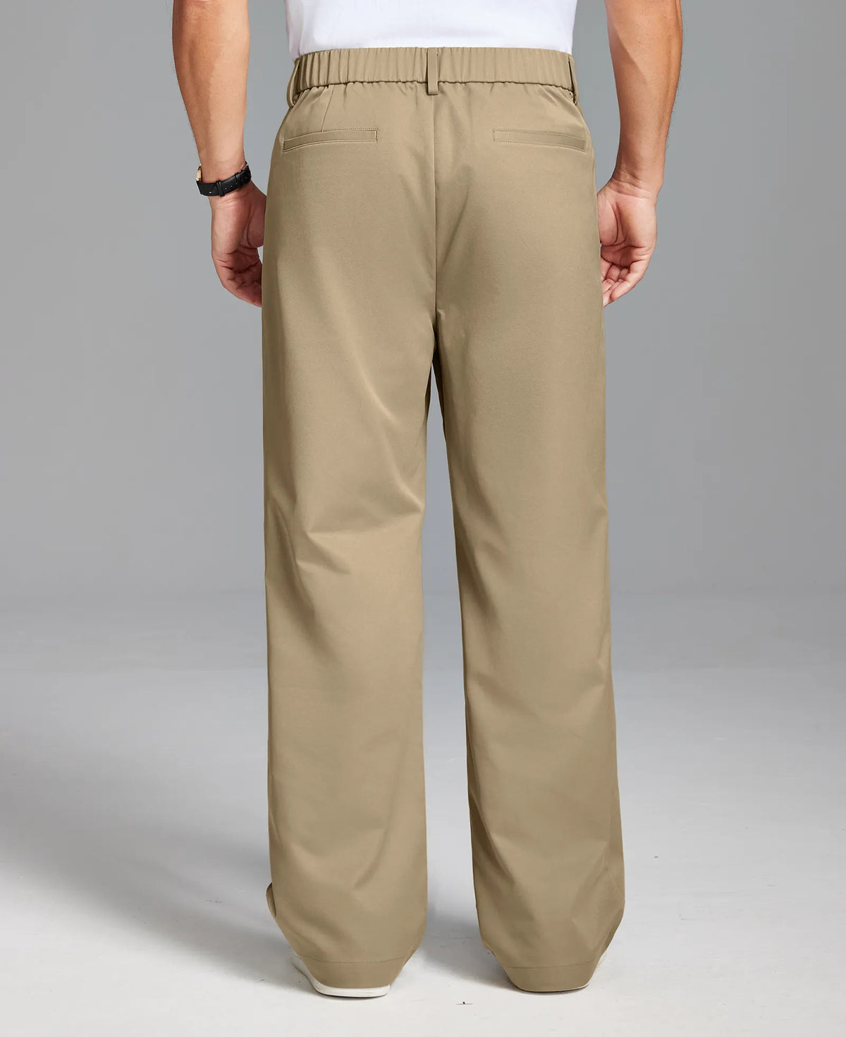 Men's Baggy Wide Leg Pants — Pleated & Elastic Waist