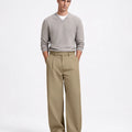 Men's Baggy Wide Leg Pants — Pleated & Elastic Waist