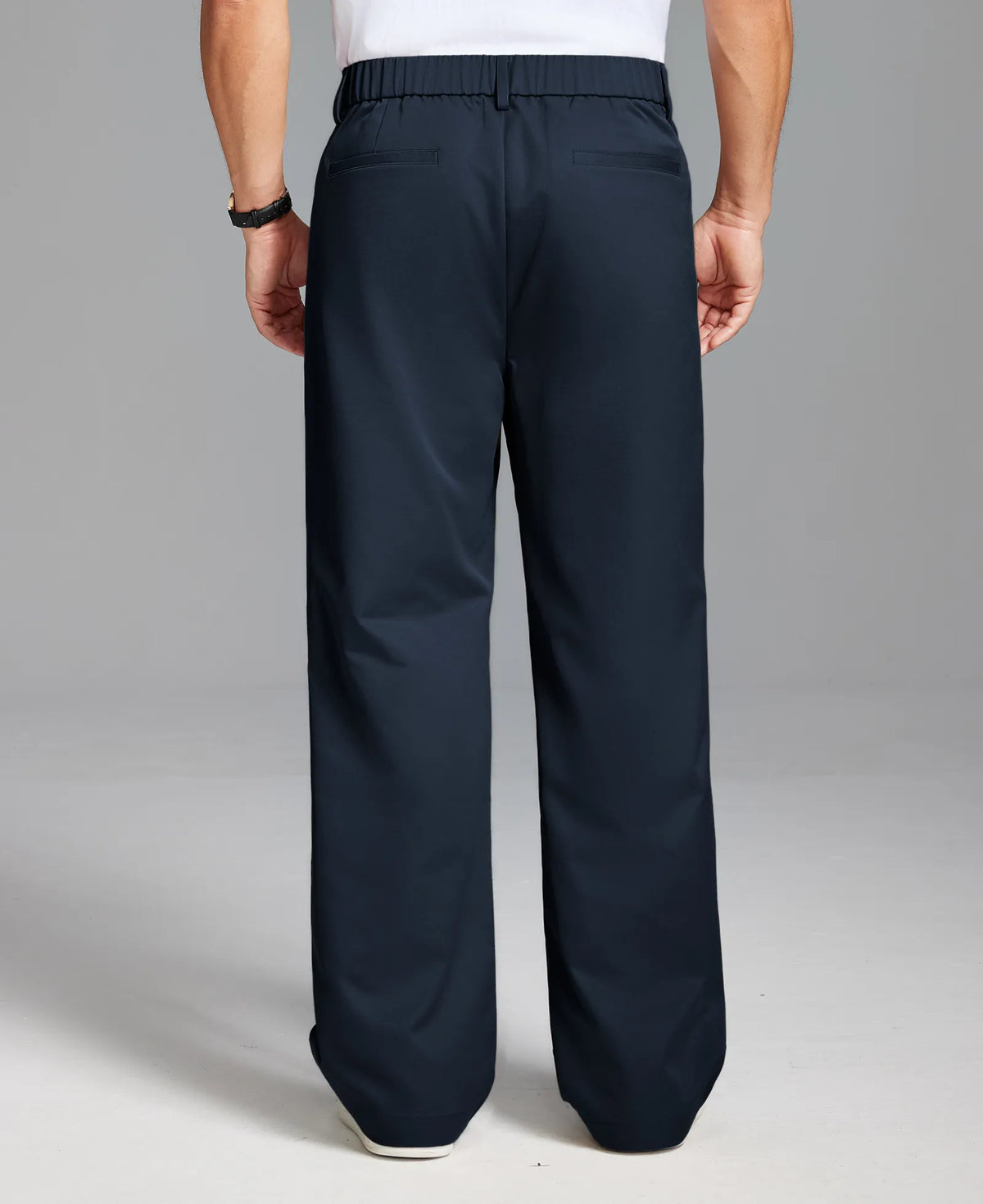 Men's Baggy Wide Leg Pants — Pleated & Elastic Waist