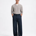 Men's Baggy Wide Leg Pants — Pleated & Elastic Waist