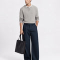 Men's Baggy Wide Leg Pants — Pleated & Elastic Waist