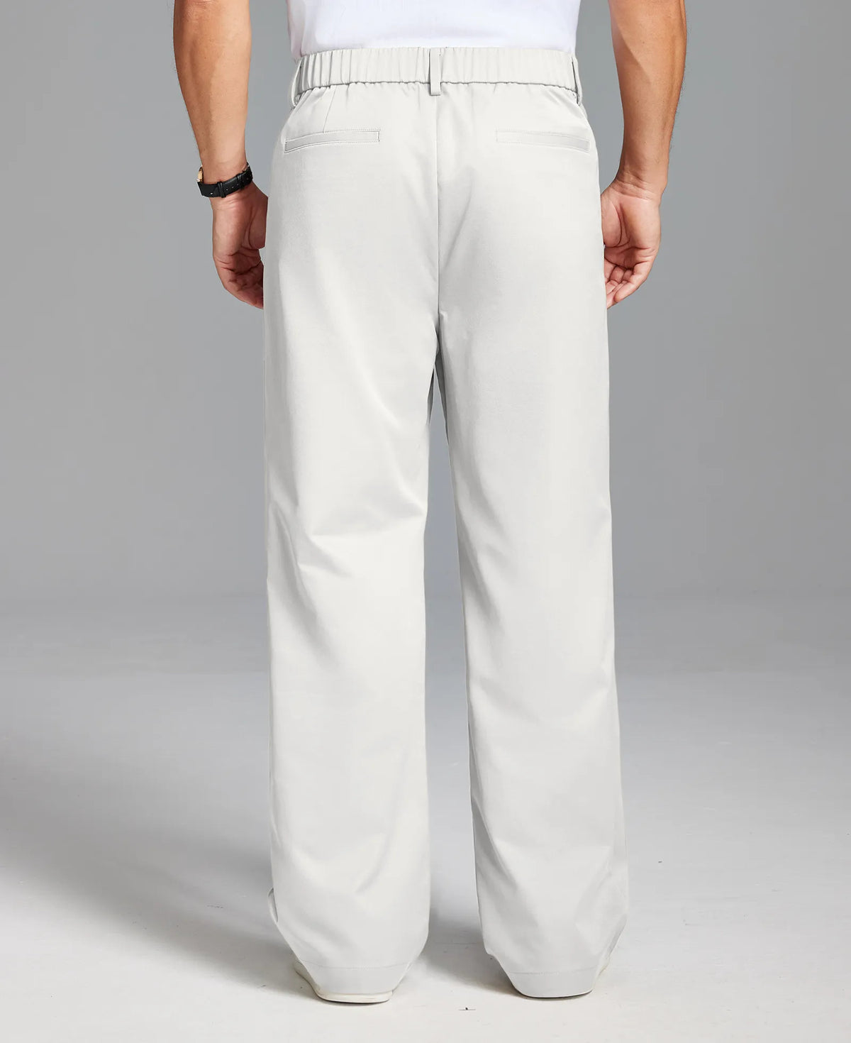 Men's Baggy Wide Leg Pants — Pleated & Elastic Waist