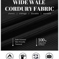 Wide-wale corduroy fabric, retro, durable, warm, wrinkle-resistant, and skin-friendly, made from upgraded 100% material.