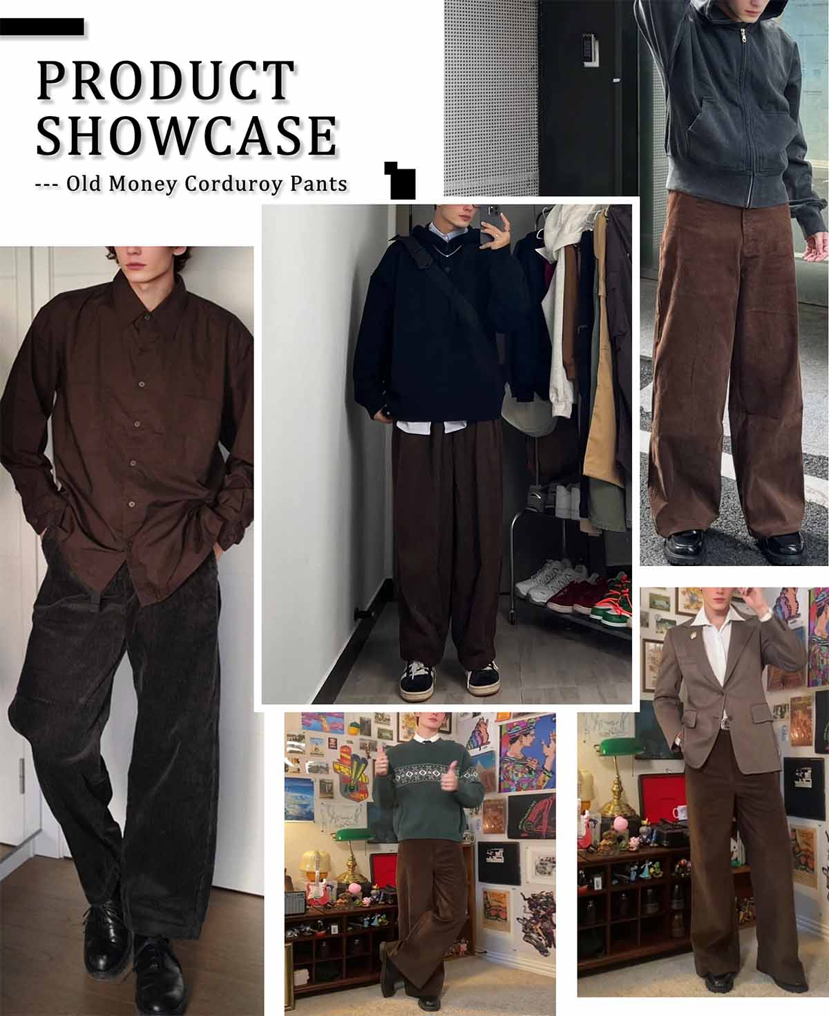 Versatile styling options in black or brown, suitable for retro, casual, and light business occasions.