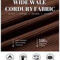 Wide-wale corduroy fabric, retro, durable, warm, wrinkle-resistant, and skin-friendly, made from upgraded 100% material.