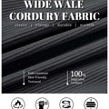 Wide-wale corduroy fabric, retro, durable, warm, wrinkle-resistant, and skin-friendly, made from upgraded 100% material.