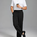 Men's Wide Leg Pleated Dress Pants with Drawstring Waist