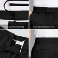 Men's Wide Leg Pleated Dress Pants with Drawstring Waist