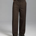 Men's Wide Leg Pleated Dress Pants with Drawstring Waist