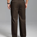 Men's Wide Leg Pleated Dress Pants with Drawstring Waist