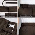 Men's Wide Leg Pleated Dress Pants with Drawstring Waist