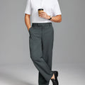 Men's Wide Leg Pleated Dress Pants with Drawstring Waist