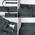 Men's Wide Leg Pleated Dress Pants with Drawstring Waist