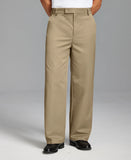 Men's Wide Leg Pleated Dress Pants with Drawstring Waist