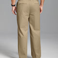 Men's Wide Leg Pleated Dress Pants with Drawstring Waist