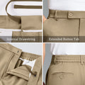 Men's Wide Leg Pleated Dress Pants with Drawstring Waist