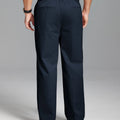 Men's Wide Leg Pleated Dress Pants with Drawstring Waist