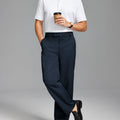 Men's Wide Leg Pleated Dress Pants with Drawstring Waist