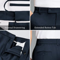 Men's Wide Leg Pleated Dress Pants with Drawstring Waist