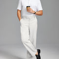 Men's Wide Leg Pleated Dress Pants with Drawstring Waist