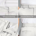Men's Wide Leg Pleated Dress Pants with Drawstring Waist