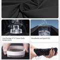 Custom fabric for men's black baggy wide leg sweatpants, windproof exterior, breathable and quick-dry interior.