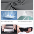 Custom fabric for men's dark grey baggy wide leg sweatpants, windproof exterior, breathable and quick-dry interior.